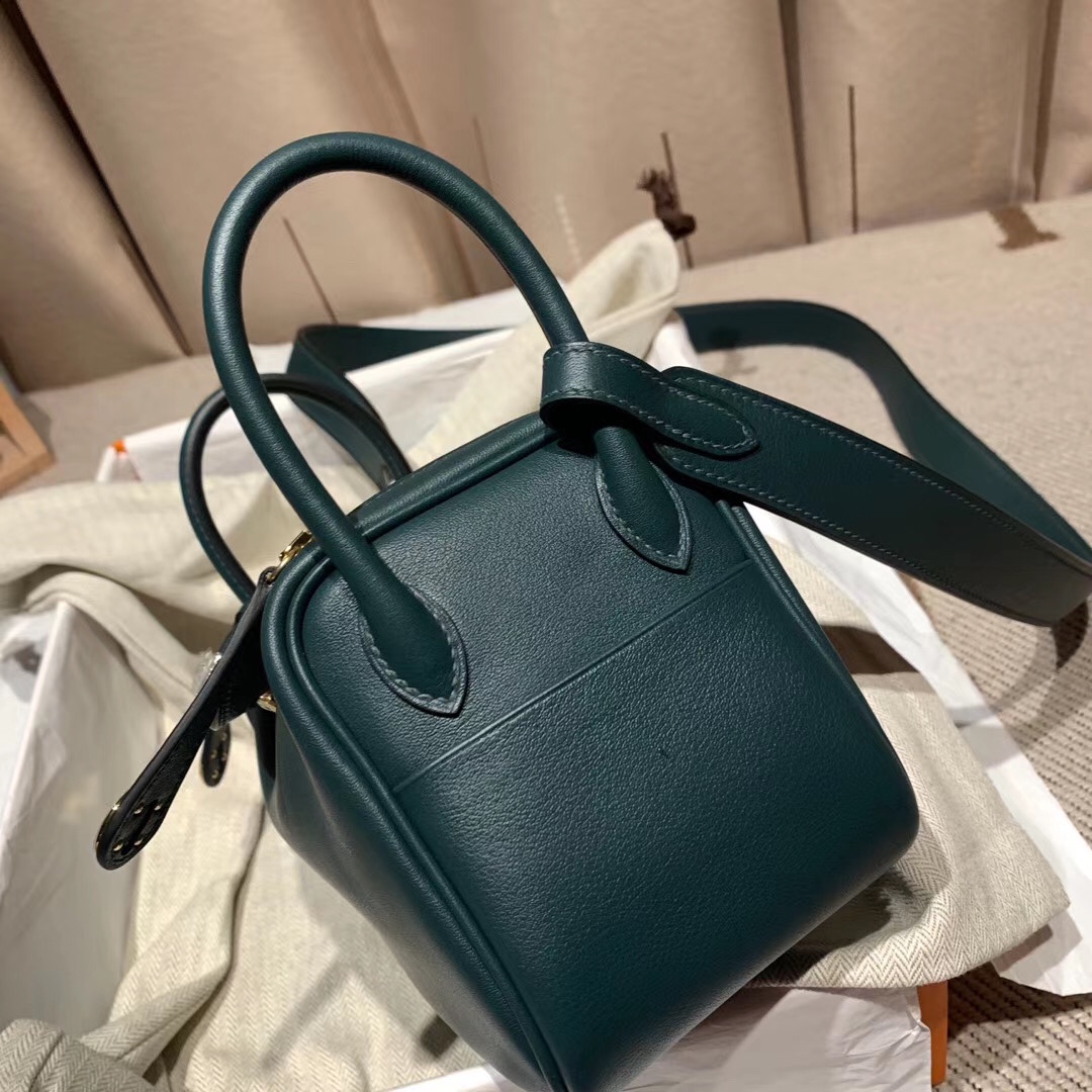 에르메스 미니 린디백19 그린 금장